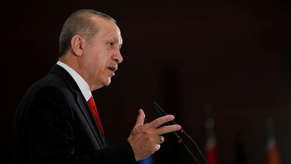 Turkish President Recep Tayyip Erdogan speaks during an iftar dinner in Ankara, Turkey May 21, 2018.