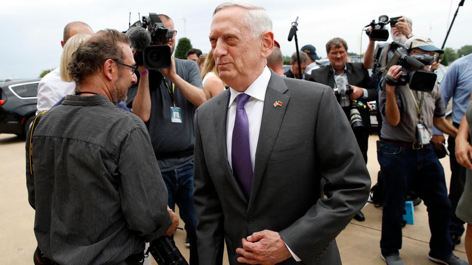 US Defense Secretary Jim Mattis steps away after speaking with the media at the Pentagon, in Washington, June 20, 2018.