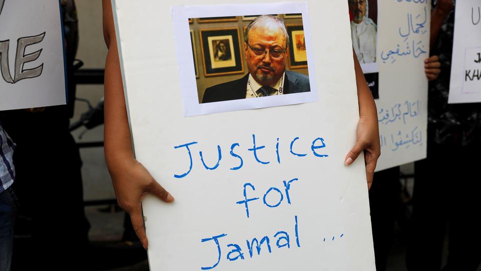 Turkey will not allow Saudi Arabia to get away with murder, President Erdogan said after the acknowledgement of Riyadh’s murder of dissident Jamal Khashoggi. An Indonesian journalist holds a placard during a protest over the killing in front of the Saudi embassy in Jakarta, Indonesia, October 19, 2018.