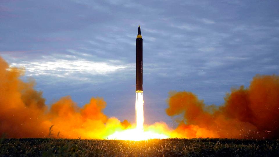 This August 29, 2017, file photo by the North Korean government shows what was said to be the test launch of a Hwasong-12 intermediate-range missile in Pyongyang, North Korea.