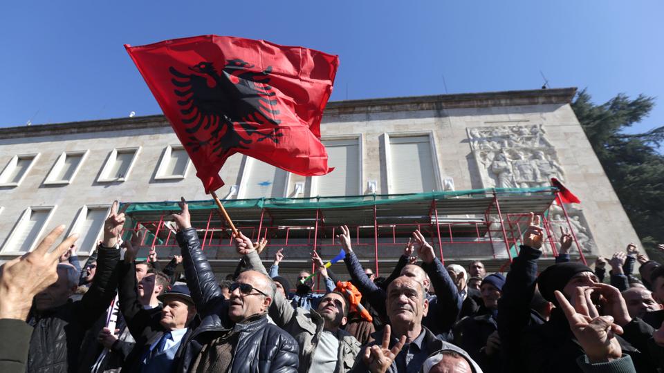 Albanian opposition holds anti-govt rally, demands new vote