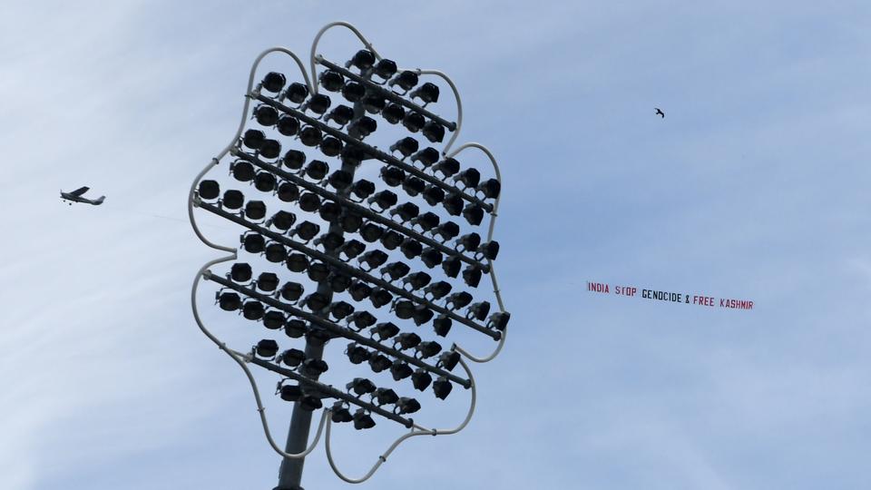 Cricket Plane Towing Justice For Kashmir Banner Flies Over Uk Stadium