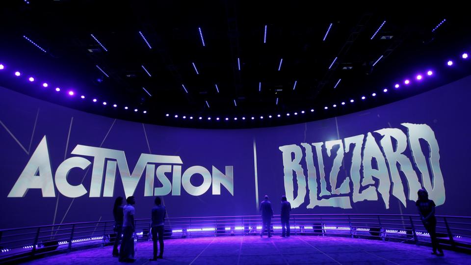 This June 13, 2013 file photo shows the Activision Blizzard Booth during the Electronic Entertainment Expo in Los Angeles.