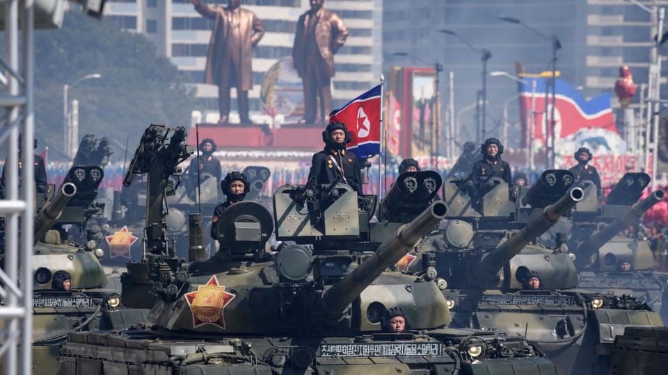 In this file photo taken on September 9, 2018 Korean People's Army (KPA) tanks take part in a military parade on Kim Il Sung square in Pyongyang.