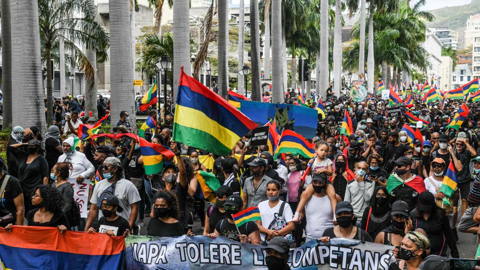 Thousands Protest In Mauritius Over Dead Dolphins Found Near Oil Spill Site