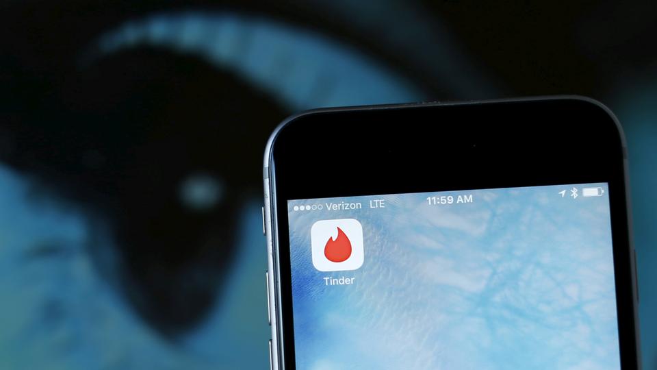 The dating app Tinder is shown on an Apple iPhone in this photo illustration taken February 10, 2016.