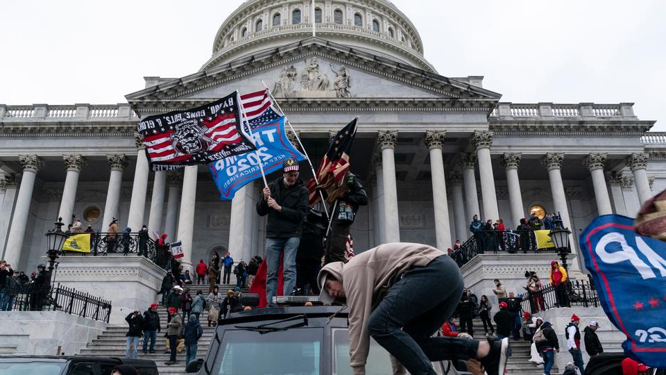 Supporters of Donald Trump protest outside the US Capitol on January 6, 2021, in Washington, DC.