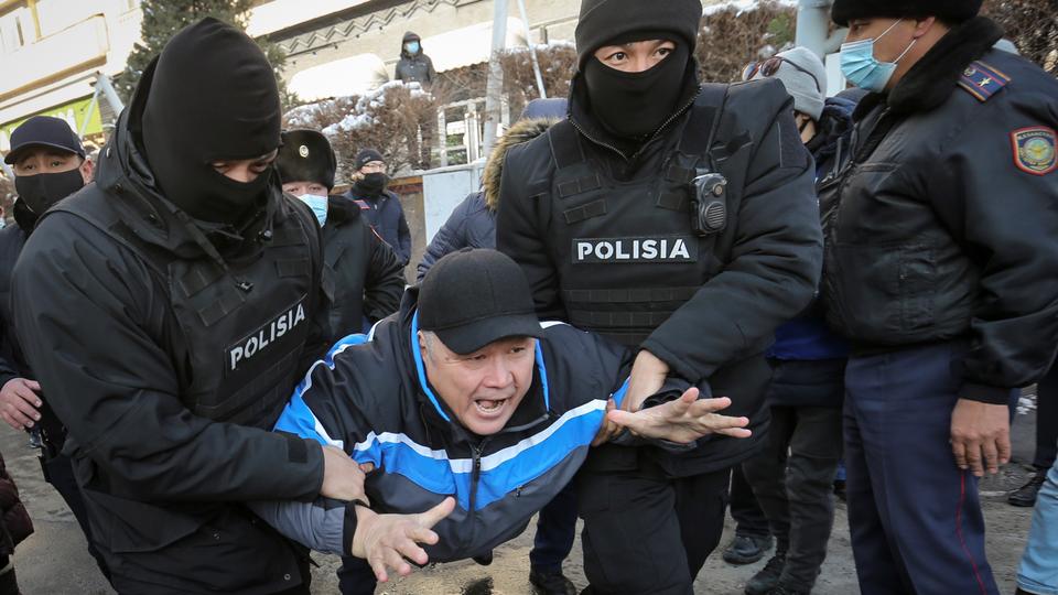 Kazakh police detain dozens of opposition protesters