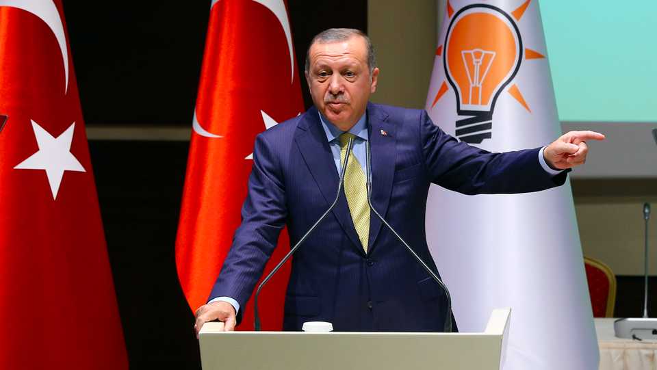 Turkish President Recep Tayyip Erdogan delivered a speech at Justice and Development (AK) Party Headquarters in Ankara, Turkey on September 6, 2017.