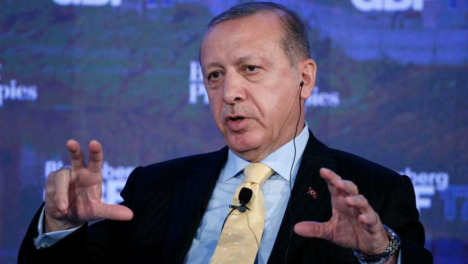 Turkish President Recep Tayyip Erdogan speaks at the Bloomberg Global Business Forum in New York, US, on September 20, 2017. 