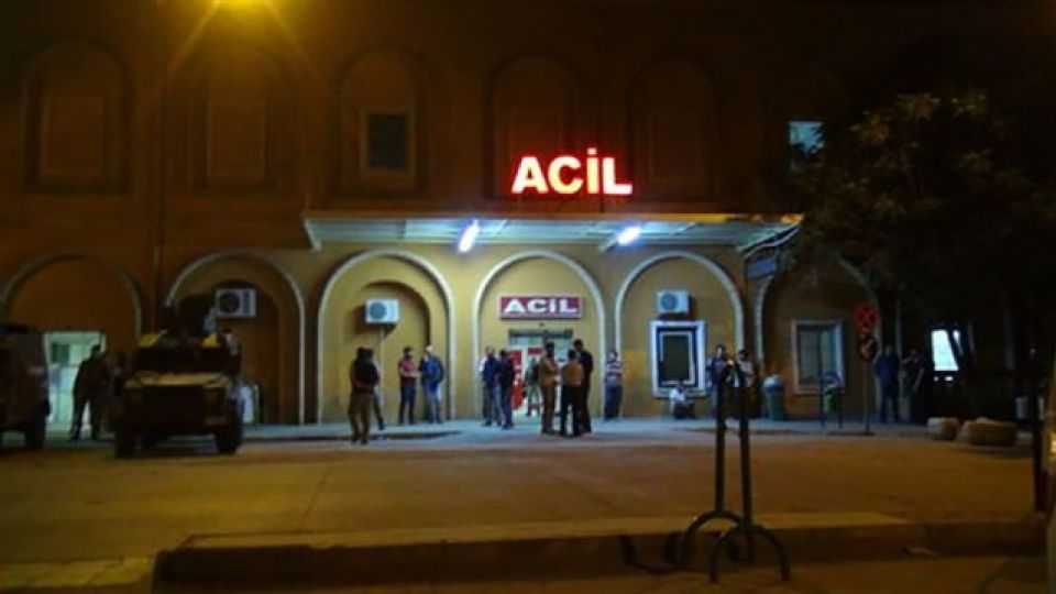 Emergency entrance of Kiziltepe State Hospital in Turkey's Mardin province where wounded soldiers after a PKK terror attack were taken for treatment.