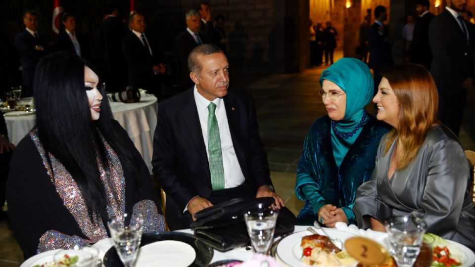 President Recep Tayyip Erdogan shares a Ramadan dinner with Turkey's best-known transgender celebrity in Istanbul.