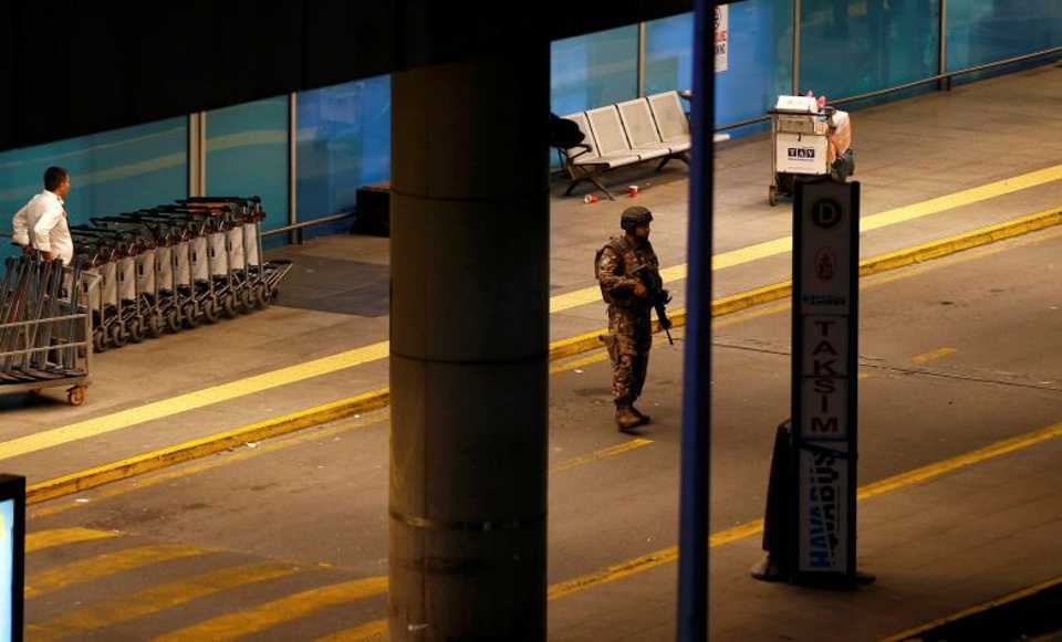 Turkish security forces at Ataturk International Airport.