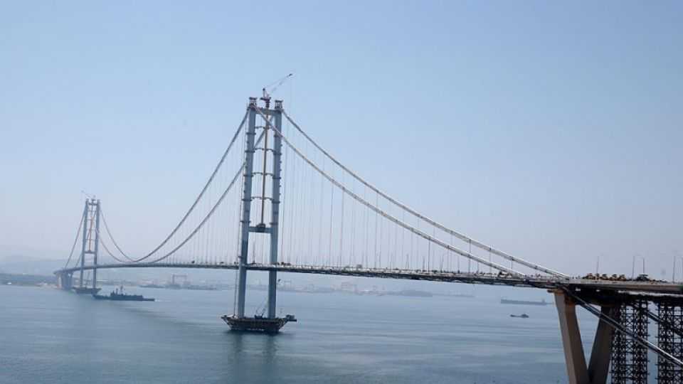 The 2,682-meter long Osmangazi Bridge is said to be the fourth-longest suspension bridge in the world & the second longest in Europe.