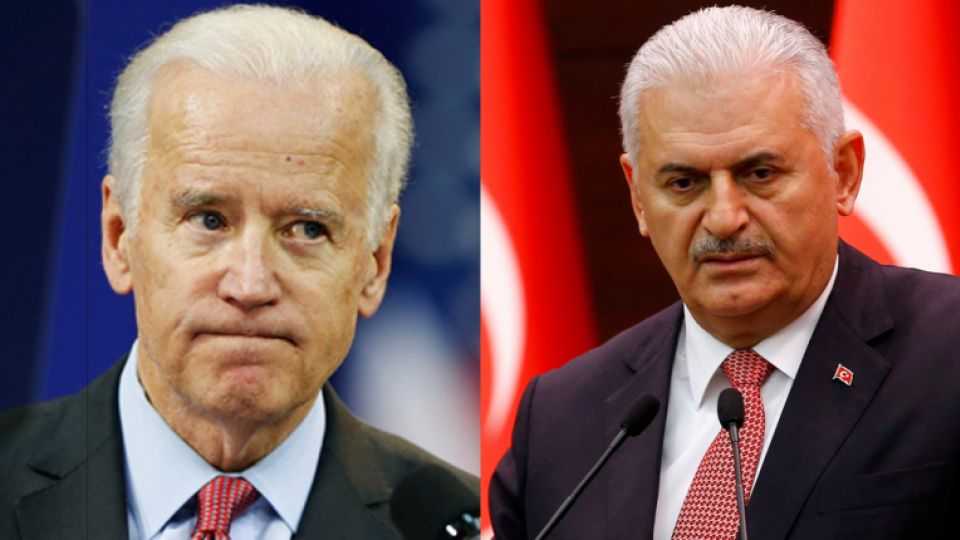 US Vice President, Joe Biden and Turkish Prime Minister Binali Yildrim.