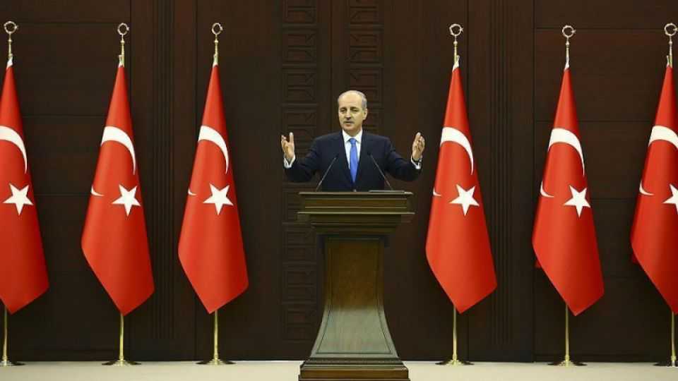 Turkish Deputy Prime Minister Numan Kurtulmuş speaks in the press conference after a cabinet meeting, Ankara 01/08/2016.