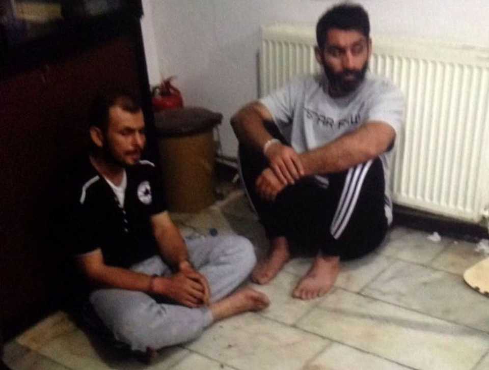 Two fugitive soldiers suspected of being involved in a raid on President Erdoğan's hotel during the night of the coup attempt seen at the Çatıbeli Gendarmerie Station.