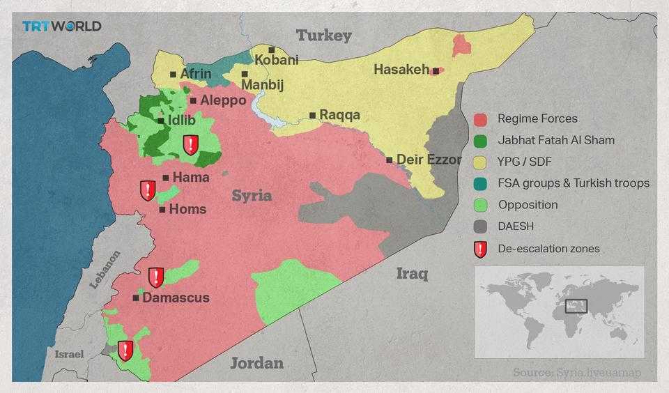 Syria's de-escalation zones, October 2017