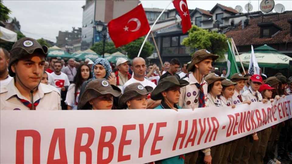Bosniaks in Serbia hold rally in support of Turkey. AA