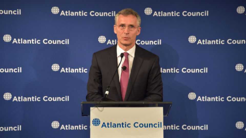 NATO Secretary-General Jens Stoltenberg speaks during a speech at the Atlantic Council on April 6, 2016. 