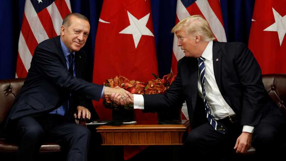 US President Donald Trump meets with President Recep Tayyip Erdogan of Turkey during the UN General Assembly in New York, US on September 21, 2017.
