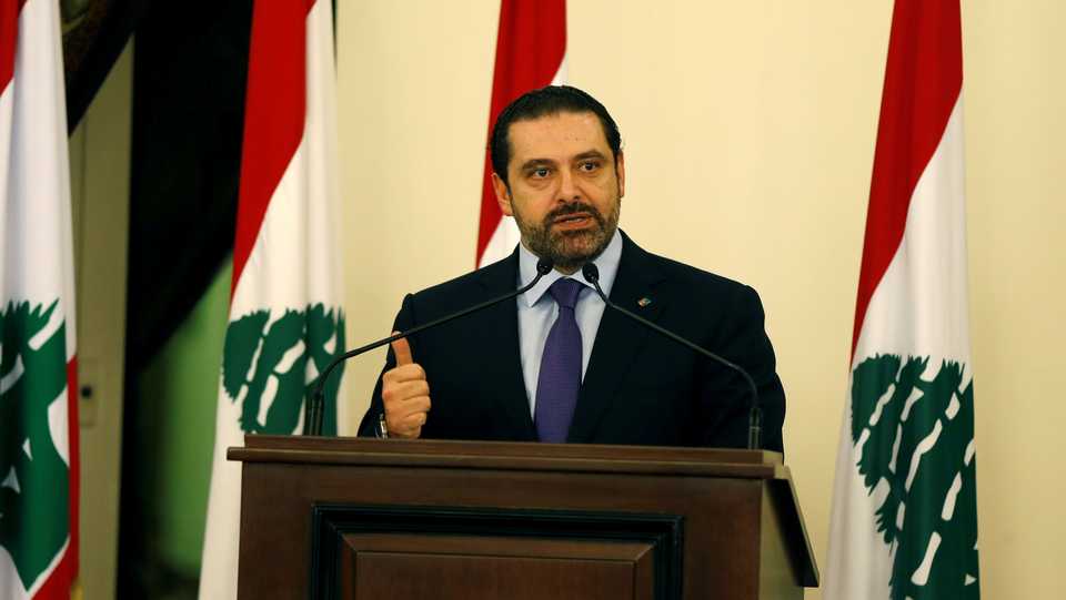 Lebanon's Prime Minister Saad Hariri at a conference in Beirut, Lebanon January 19, 2017.