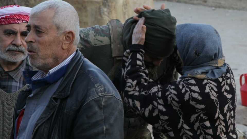 Residents of Shaykh al Hadid town celebrate after Free Syrian Army (FSA) members, backed by Turkish army, enters the Shaykh al Hadid town of Afrin, Syria within the 'Operation Olive Branch' on February 2, 2018.