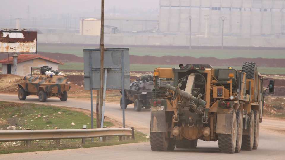 A convoy of Turkish Armed Forces moves to the fourth observation point in Syria's Idlib on February 5, 2018 which would be established in accordance with the Astana agreement.