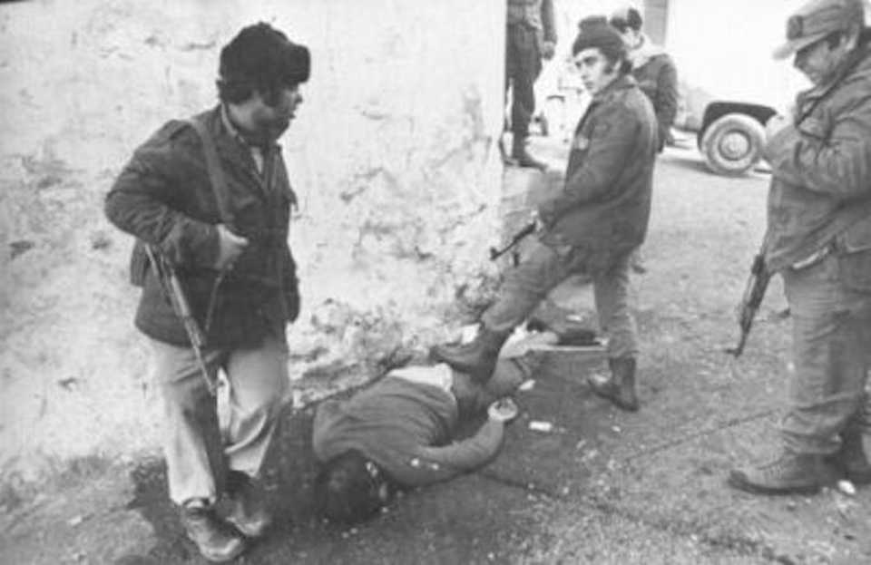 In 1982, Hafez al Assad's security forces brutally suppressed a rebellion in Hama, killing at least 20,000 people. The picture depicts the treatment of its troops against protesters. Bashar al Assad followed in his father's footsteps during the civil war, killing nearly 500,000 people.