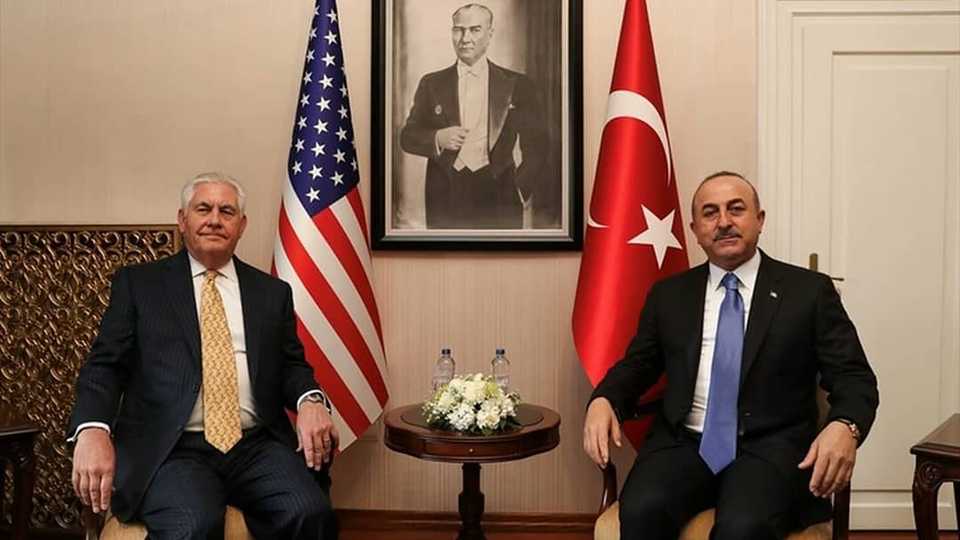 Three mechanisms were established between Ankara and Washington when Turkey's Foreign Minister Mevlut Cavusoglu (R) and US Secretary of State Rex Tillerson (L) met in Ankara, Turkey on February 16, 2018.