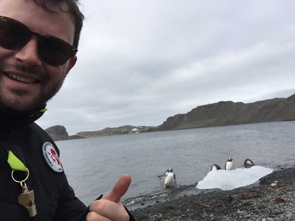 TRT World producer John Joe Regan's first encounter with penguins at King George Island.