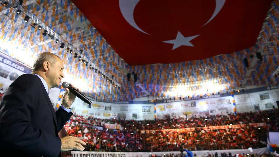 Turkish President Recep Tayyip Erdogan speaks during a meeting in Samsun, Turkey March 24, 2018.