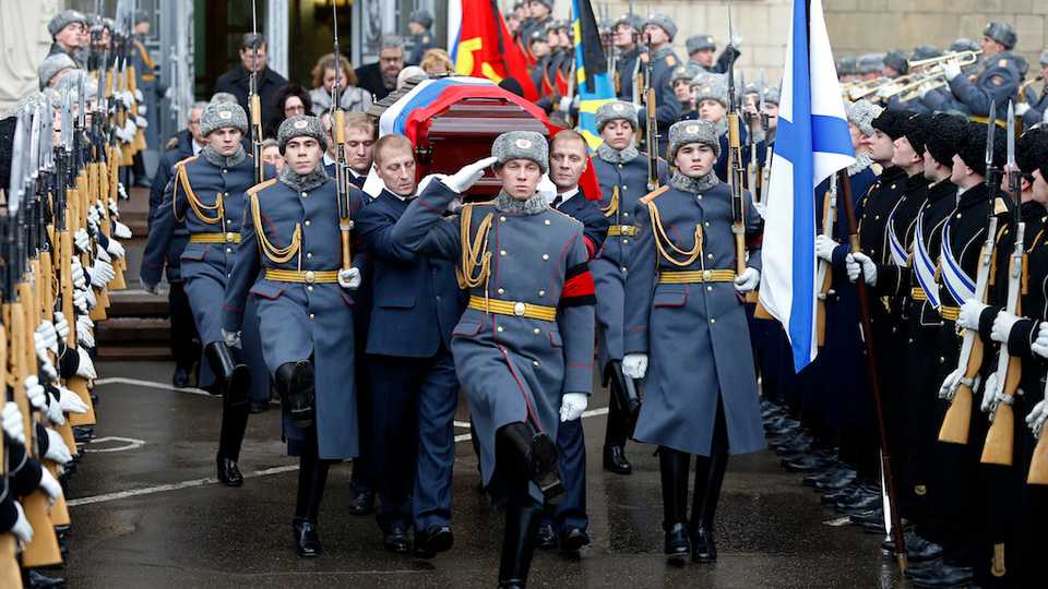 The funeral in Moscow of Andrei Karlov, Russia's ambassador to Turkey, who was assassinated in Ankara. Moscow, Russia, December 22, 2016.