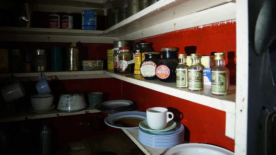 Shelves inside British Research Base “Y”