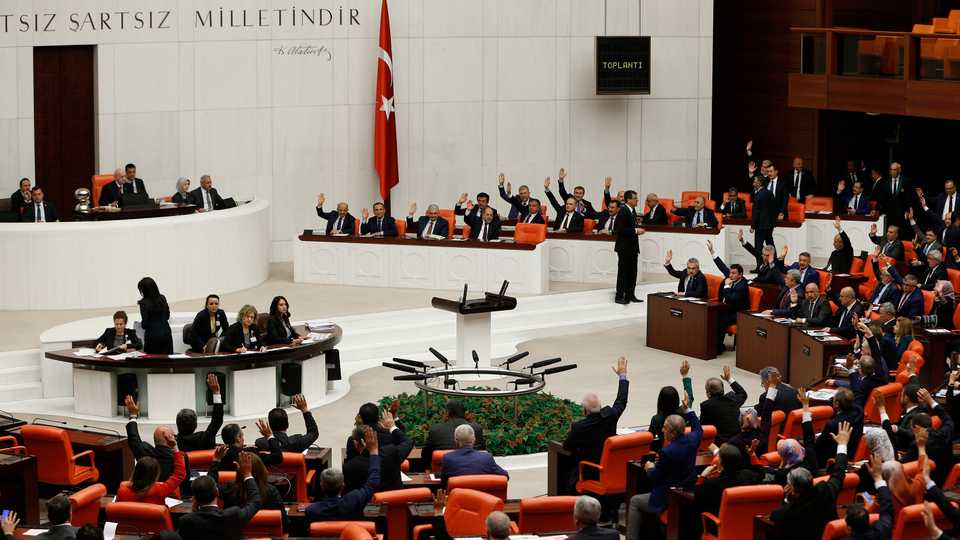 The Grand National Assembly of Turkey usually referred to simply as the TBMM or Parliament.