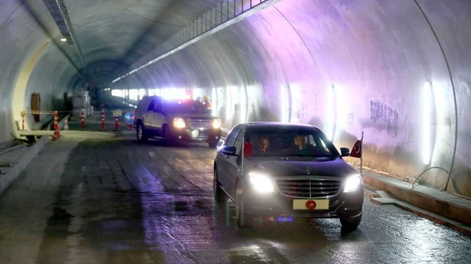 President Erdogan drove the first car that passed through the Eurasia Tunnel under the Bosporus. The $1.25-billion tunnel will be open to the public on Dec 20.