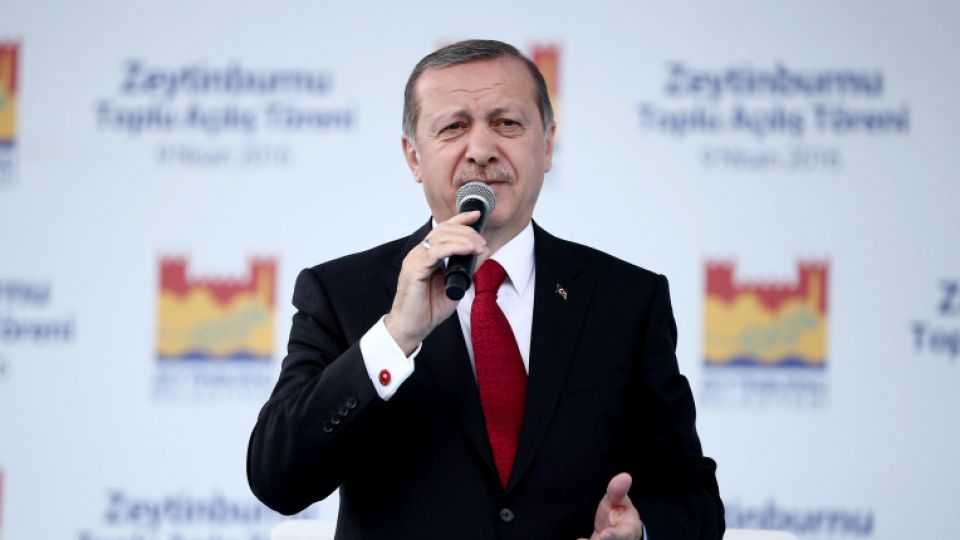 Turkish President Recep Tayyip Erdogan is speaking at an inauguration ceremony in Istanbul's Zeytinburnu district.