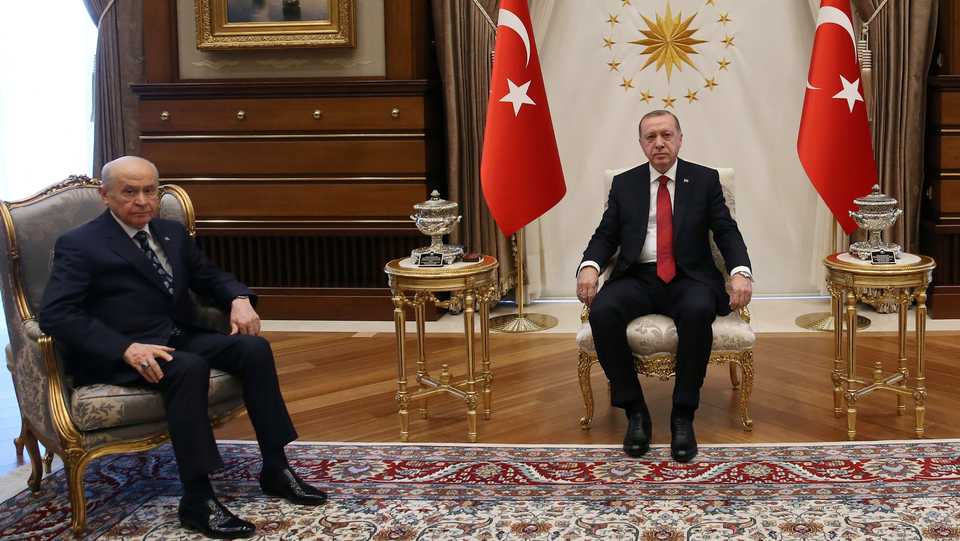 The nationalist MHP leader Devlet Bahceli has cooperated with President Recep Tayyip Erdogan, the AK Party leader, at crucial times. Both leaders have recently established an election alliance prior to the upcoming June elections.