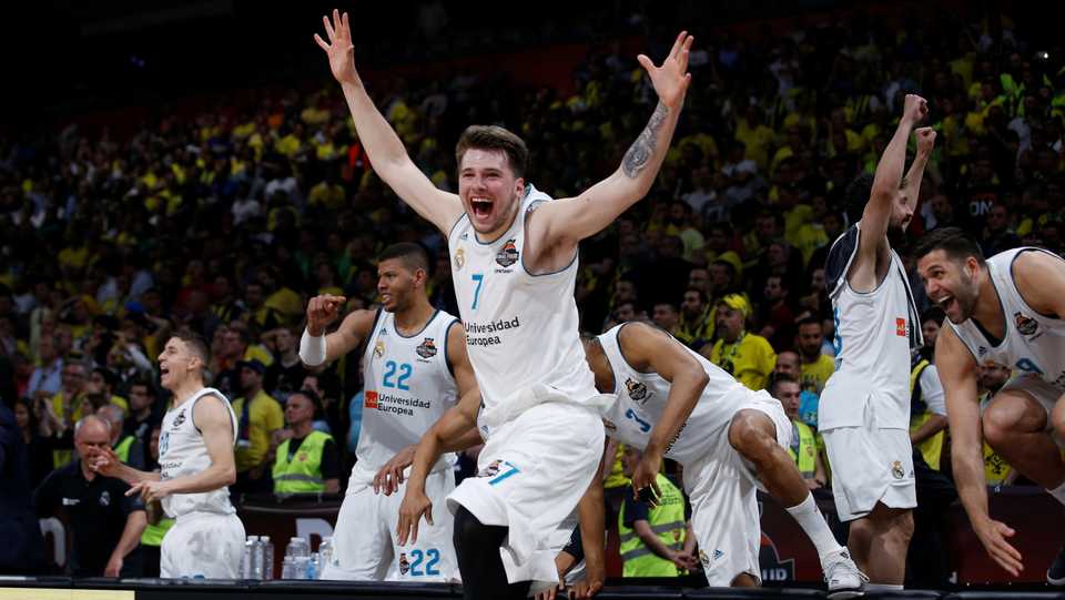 Basketball - Euroleague Final Four Final - Real Madrid vs Fenerbahce Dogus Istanbul - Stark Arena, Belgrade, Serbia - May 20, 2018 Real Madrid's Luka Doncic celebrates.