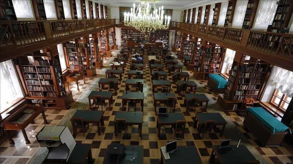 A photo taken on April 17, 2018 shows an inside view of Russian State Library in Moscow, Russia. It is one of the largest libraries in the world, containing more than 47 million items.