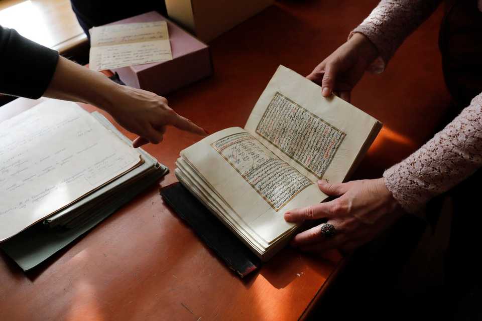 Printed material is seen in the Russian State Library’s Center of Eastern Literature in Moscow, Russia on April 16, 2018. Around 23,000 printed materials are items in the old Ottoman language, according to a library official.