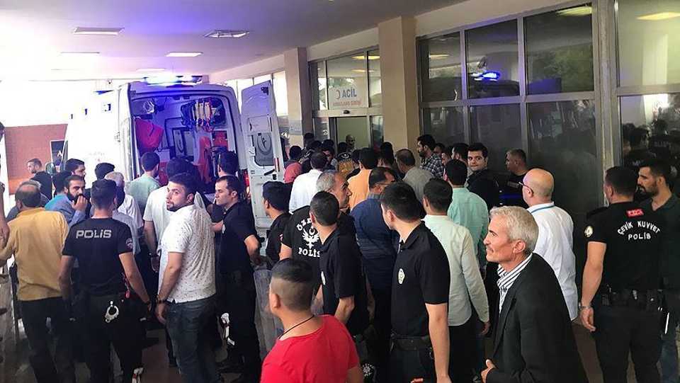 Injured people are brought to a hospital in Turkey's Sanliurfa province on June 14, 2018.