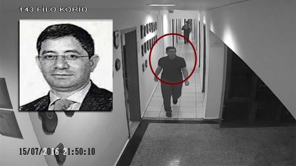 A screengrab from Ankara's Akinci 4th Main Jet Base's CCTV footage shows Kemal Batmaz who's accused of being the 'second mastermind' of 15 July failed coup.