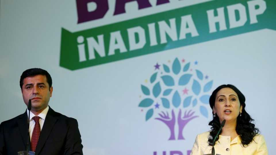 Peoples' Democratic Party (HDP) co-chairs Figen Yuksekdag and Selahattin Demirtas and parliamentary leader Idris Baluken were among the 12 lawmakers arrested by the police for failing to answer summons linked to a terrorism probe. Photo: Reuters