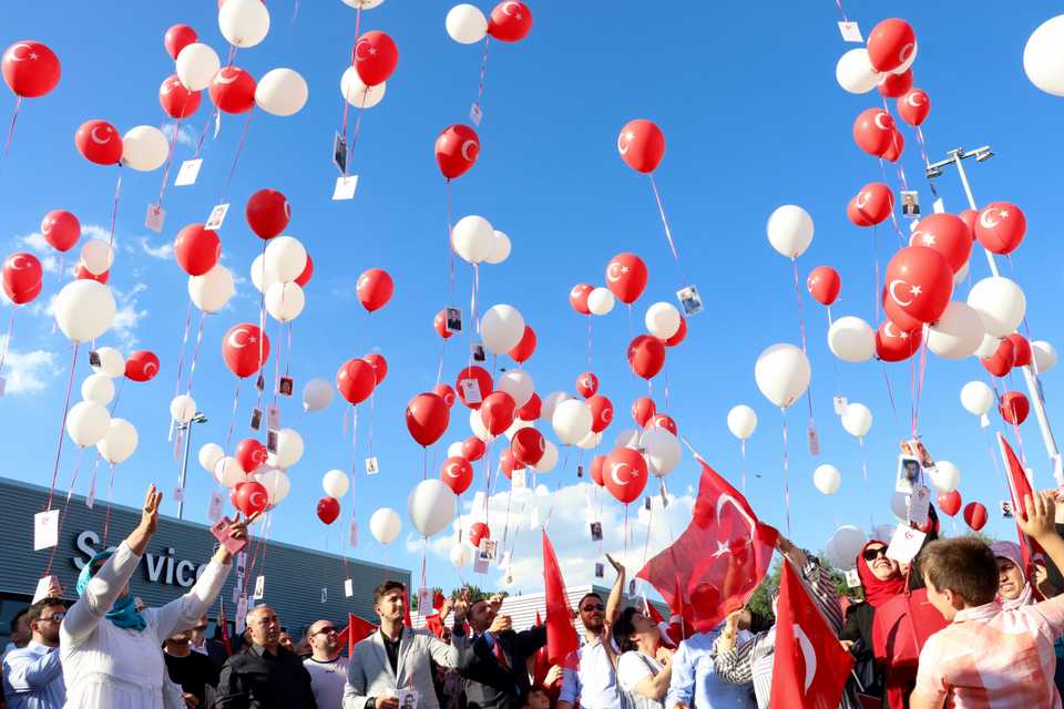 Turkish Consulate General in Deventer and Union of International Democrats (UID) mark the second anniversary of the 15 July defeated coup, Netherlands, July 15, 2018.