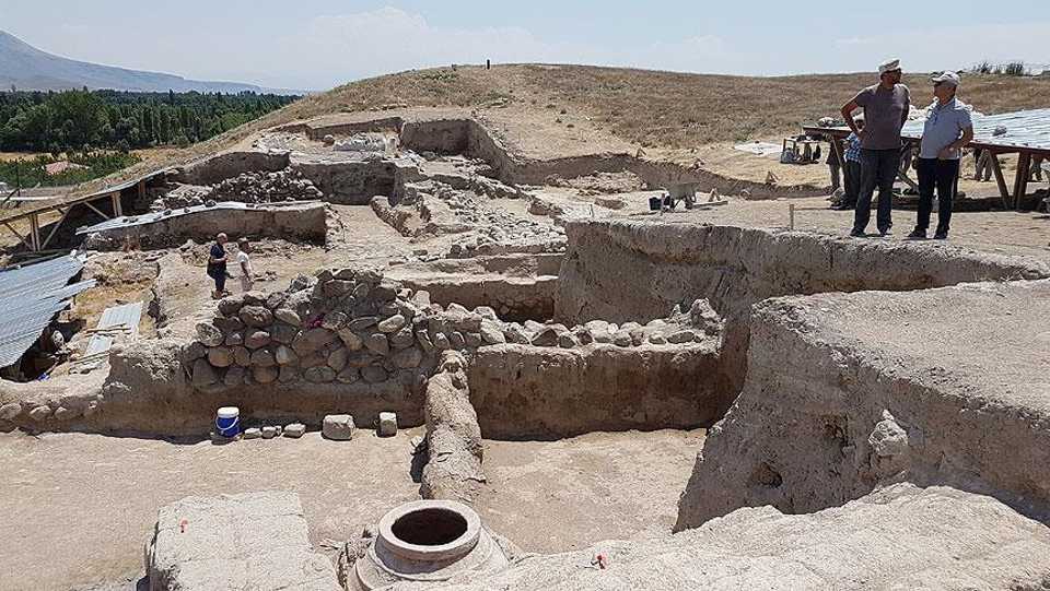 The 2,100-year-old temple was found in Kinik Mound, an archeological site located in Yesilyurt village of Altunhisar district, Nigde province, Turkey.