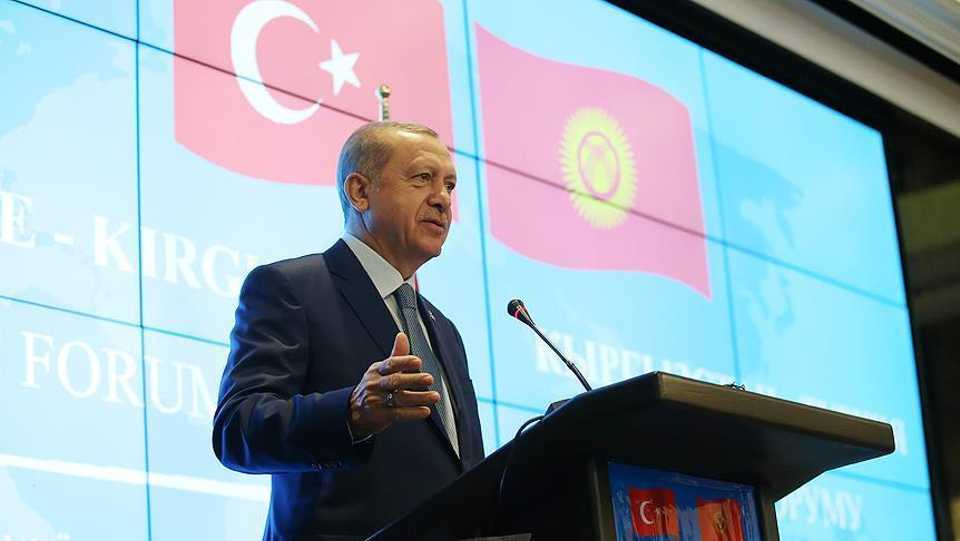 Speaking at Turkey-Kyrgyzstan Business Forum in Kyrgyz capital Bishkek, Erdogan said: “They try to cast doubt on Turkey’s strong and solid economy via currency manipulations,” without elaborating.