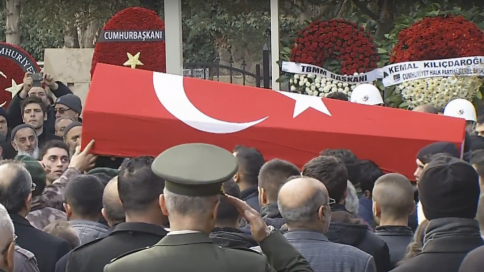 Thousands attended Mehmet Zengin's state funeral in Ankara, Monday, December 12, 2016.