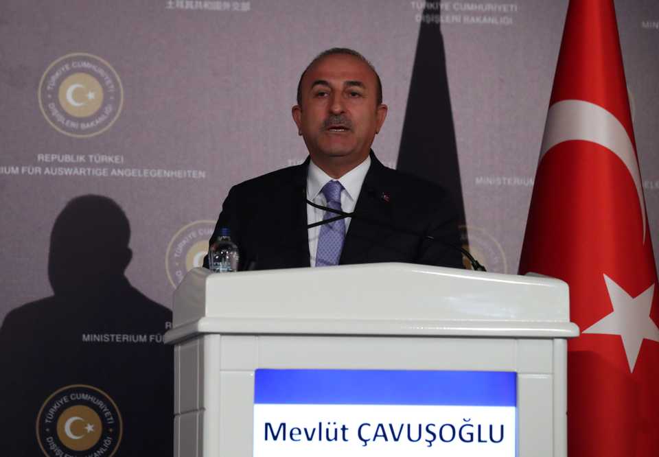 Turkish Foreign Minister Mevlut Cavusoglu speaks during a news conference in Ankara, Turkey September 5, 2018.