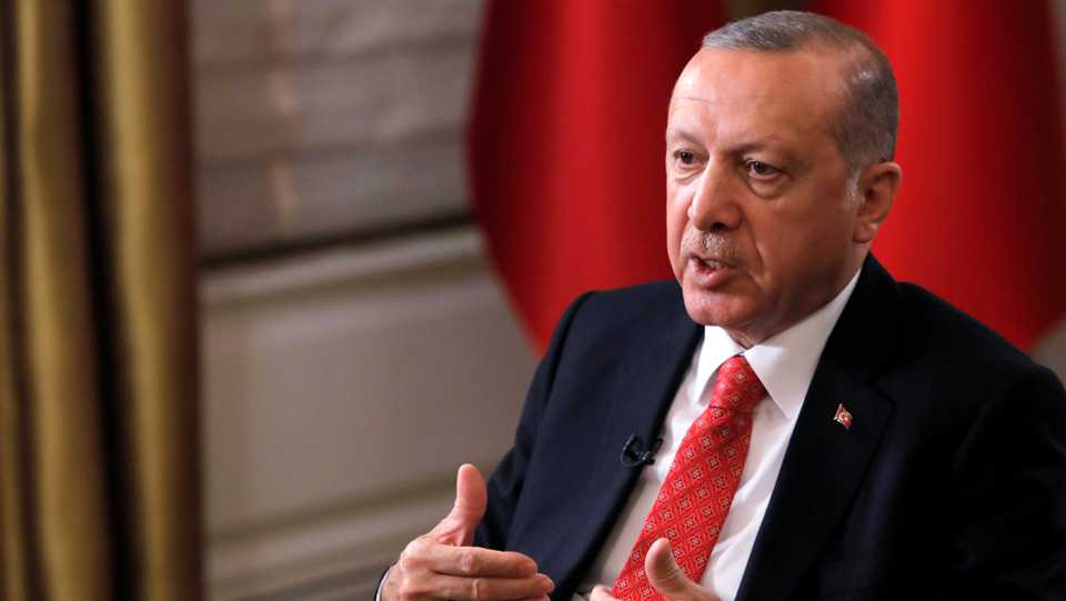 Turkish President Recep Tayyip Erdogan sits during an interview with Reuters in Manhattan, New York, US, September 25, 2018.